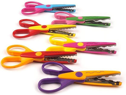 6 Pieces Art And Craft Zig Zag Paper Shaper Scissor Set, Multi