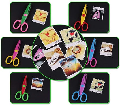 6 Pieces Art And Craft Zig Zag Paper Shaper Scissor Set, Multi